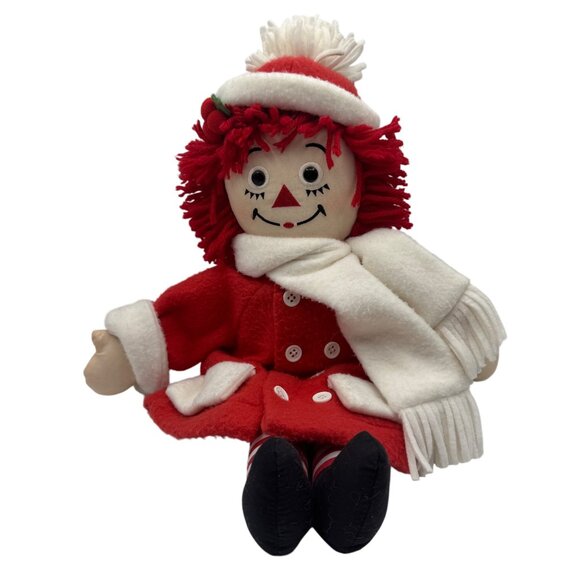 Dakin Raggedy Ann Xmas Rag Doll 85th Anniversary 15" Red White Plush Stuffed - Picture 1 of 6